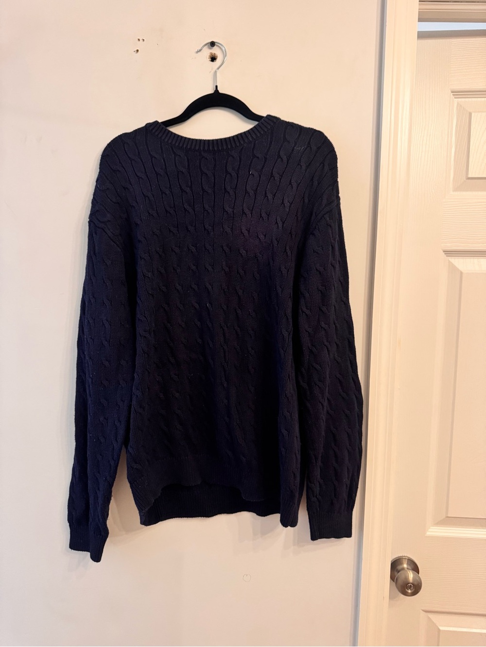 Brandy Melville Navy Cable-Knit Crewneck Sweater